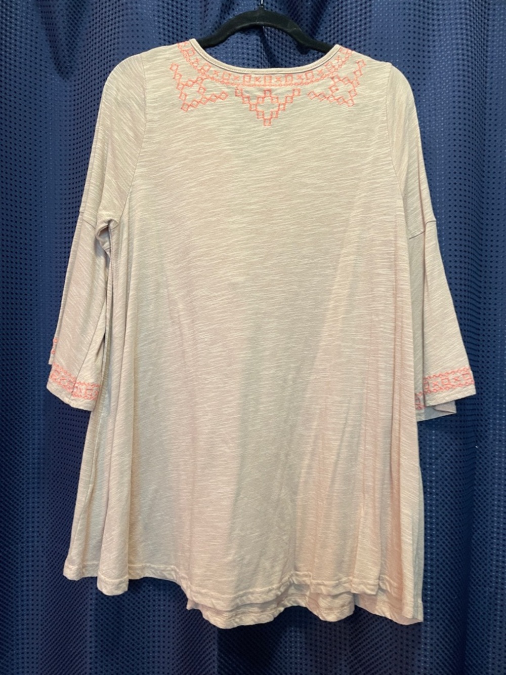 Umgee Cream Tunic with Coral Embroidery - Picture 8 of 11